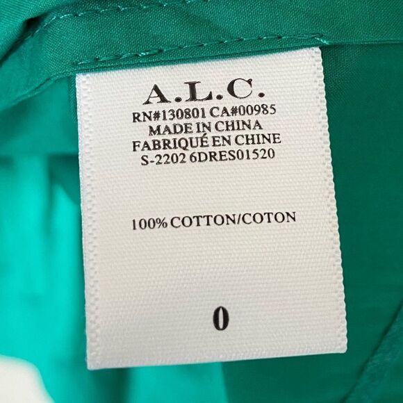 A.L.C. Alexa Mini Green Dress Size 0 - Picture 8 of 9